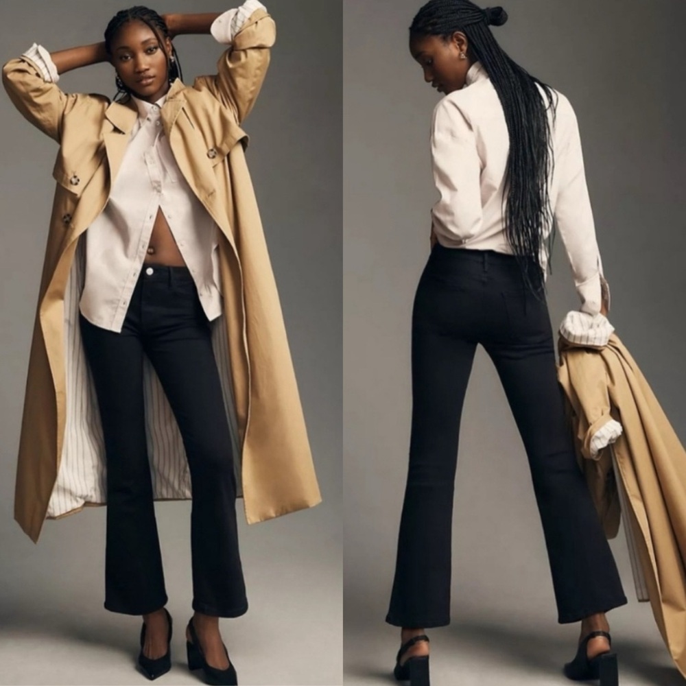 Frame Le Crop Mini Boot Jeans in Film Noir